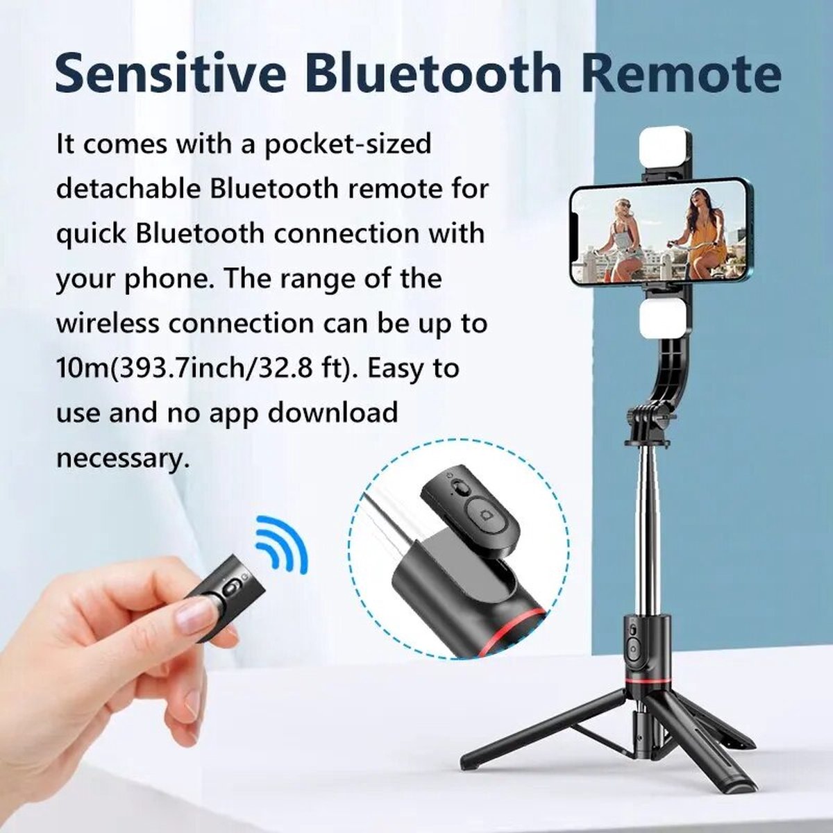 KEELEAD Bluetooth Selfie Stick 1160mm Verlengde Dubbele Vul Licht L13D Tripod met Remote Shutter voor Android IOS Smartphone
