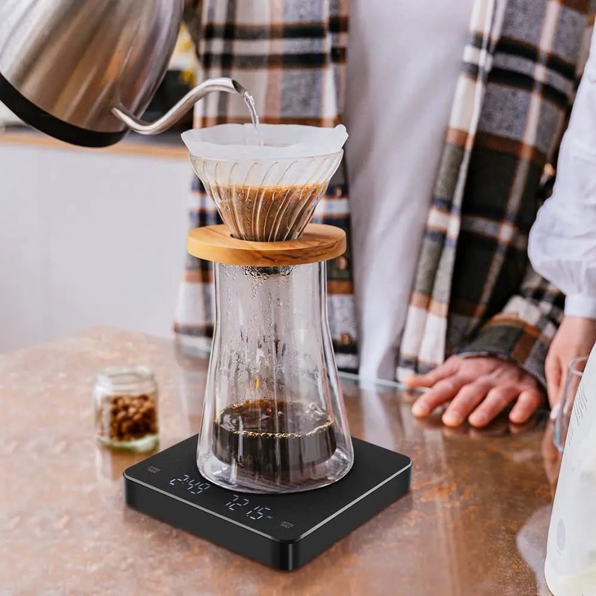 Digitale Koffieweegschaal Met Timer Led Scherm Espresso Usb 3Kg Max. Met Een Gewicht Van 0.1G Hoge Precisie Maatregelen In Oz/Ml/G Keukenweegschaal