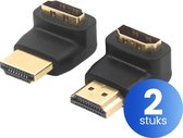 Garpex® Set van 2 - Haakse HDMI adapters - 4K 30Hz Ultra HD - 1x 270° gehoekt en 1x 90° gehoekt - HDMI connector (HDMI female)