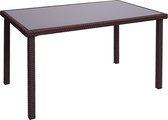 Poly-rattan tafel MCW-G19, tuintafel balkontafel, 120x75cm ~ bruin