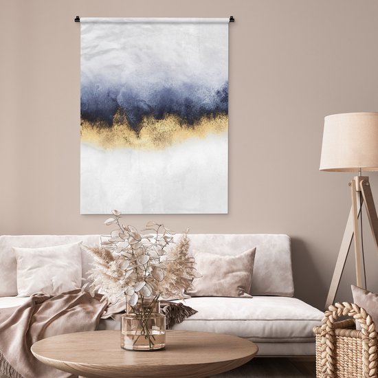 Tapisserie - Toile murale - Abstrait - Or - Luxe - 90x120 cm - Tapisserie