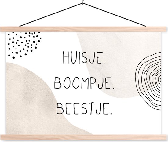 Porte-affiche avec affiche - Affiche scolaire - Maison - Pastel - Proverbes - 60x40 cm - Lattes vierges