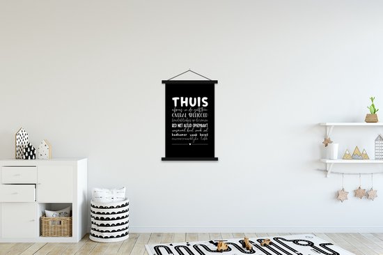 Porte-affiche avec affiche - Affiche scolaire - Maison - Citations - Coeur - 60x90 cm - Lattes noires