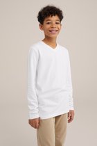 WE Fashion Jongens basic T-shirt met V-hals