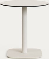 Kave Home - Ronde witte Dina-buitentafel met wit gelakte metalen poot 68 x 70 cm