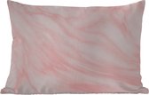 Buitenkussens - Marmer - Roze - Wit - Luxe - Marmerlook - 60x40 cm - Weerbestendig