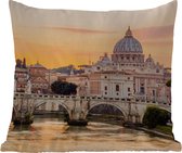 Buitenkussen Weerbestendig - Italië - Skyline - Rome - 50x50 cm