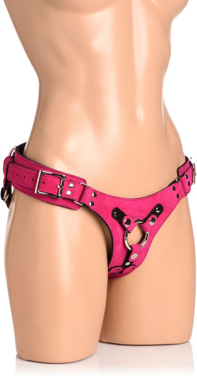 Goedkoopste Bodice Deluxe - Leather Corset Harness - Purple