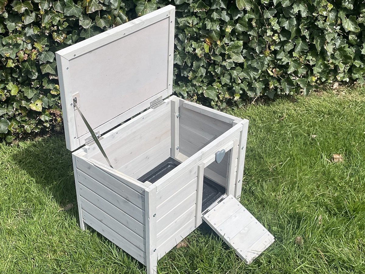 Grizo Konijnenhok Raoul - White Wash - 53x37.5x46cm