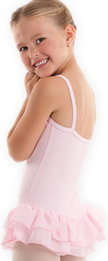 Dancer Dancewear® Balletpakje met tutu roze | Balletpak met tutu voor een meisje | "Diva" | maat 116/122 | Maat 8 jaar