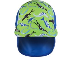 BECO ocean dinos - zonnepetje voor kinderen - UV SPF50+ - maat 1 - ca. 46 cm - groen