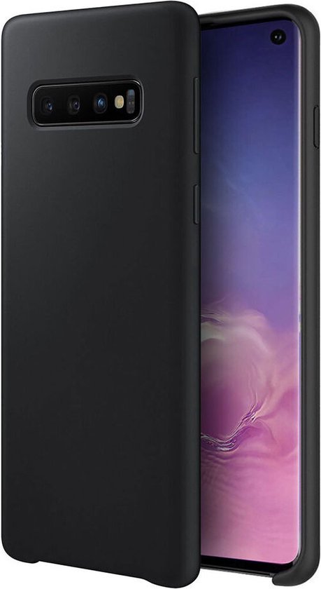 Solid hoesje Geschikt voor: Samsung Galaxy S10E Soft Touch Liquid Silicone Flexible TPU Rubber - Zwart