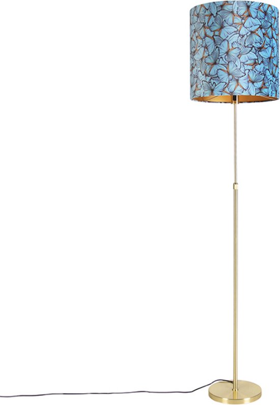 QAZQA parte fl - Klassieke Vloerlamp | Staande Lamp met kap - 1 lichts - H 1865 mm - Multicolor - Woonkamer | Slaapkamer | Keuken