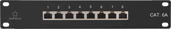 Panneau de brassage réseau Renkforce RF-4870828 8 ports 254 mm (10) CAT 6A 1U fourni