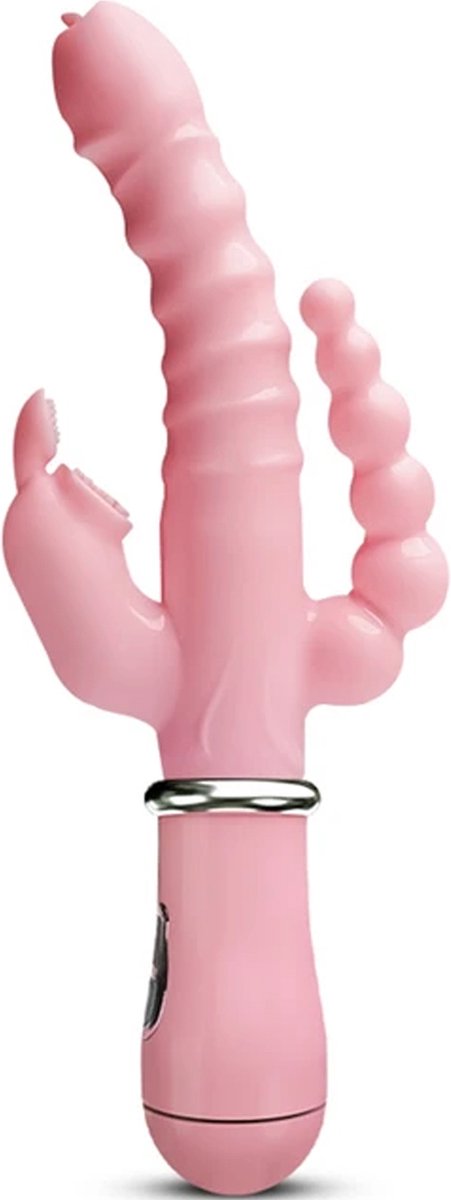 Goedkoopste Triple Vibrator - Dildo - Roze - Tarzan - Flexibel - Erg veel trilpunten - Tong