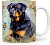 Mok met Rottweiler Beker voor koffie of tas voor thee, cadeau voor dierenliefhebbers, moeder, vader, collega, vriend, vriendin, kantoor