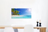 Wanddecoratie Metaal - Aluminium Schilderij Industrieel - Strand - Zee - Palmboom - 80x40 cm - Dibond - Foto op aluminium - Industriële muurdecoratie - Voor de woonkamer/slaapkamer