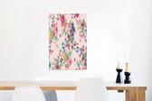 Décoration murale Métal - Peinture Aluminium Industrielle - Fleurs - Rose - Couleurs - 60x90 cm - Dibond - Photo sur aluminium - Décoration murale industrielle - Pour le salon / chambre