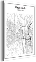 Plan de ville petit - Maastricht Aluminium blanc 30x40 cm - Carte