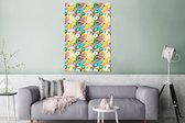 Wanddecoratie Metaal - Aluminium Schilderij Industrieel - Bloemen - Lente - Collage - 80x120 cm - Dibond - Foto op aluminium - Industriële muurdecoratie - Voor de woonkamer/slaapkamer