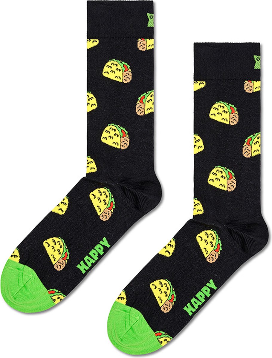 Happy Socks unisex sokken taco to go zwart