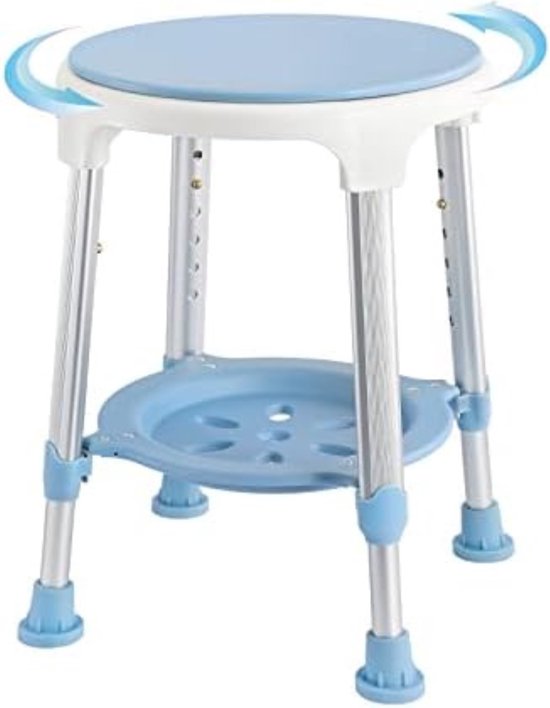 Badkruk Badkamer kruk Badkamerkruk ‎Wit en Blauw bol