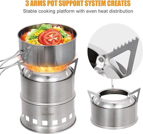 tent kachel / Draagbare Lichtgewicht - camping gas stove Portable collapsible, 7L x 7W x 14H centimetres — afbeelding 5