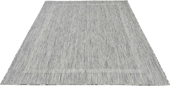 Flycarpets Capri Buitentapijt - Buitenkleed - Vloerkleed Voor Binnen & Buiten - Weer en UV bestendig - Perfect voor Balkon, Terras en Serre - Grijs - 160x230 cm