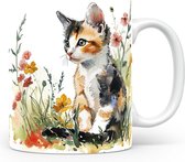 Mok met Calico Kat Beker voor koffie of tas voor thee, cadeau voor dierenliefhebbers, moeder, vader, collega, vriend, vriendin, kantoor