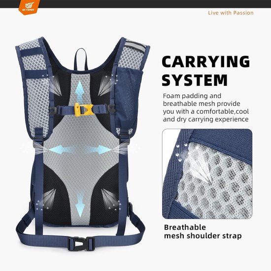kleine lichte discovery sportrugzak 5 L, oranje fiets- wandelrugzak – LUGGAGE 4 U