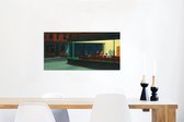 Wanddecoratie Metaal - Aluminium Schilderij Industrieel - Nighthawks - Edward Hopper - 80x40 cm - Dibond - Foto op aluminium - Industriële muurdecoratie - Voor de woonkamer/slaapkamer