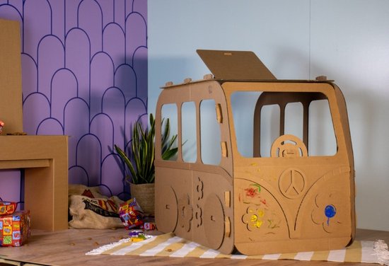 Kartonnen camper - Groot genoeg voor 2 kinderen - Kartent