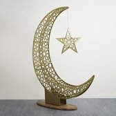 IWA Concept - islamitische producten - islamitische decoratie - islamitische cadeau - Metalen Halve Maan en Ster - Middelgroot 67x57cm