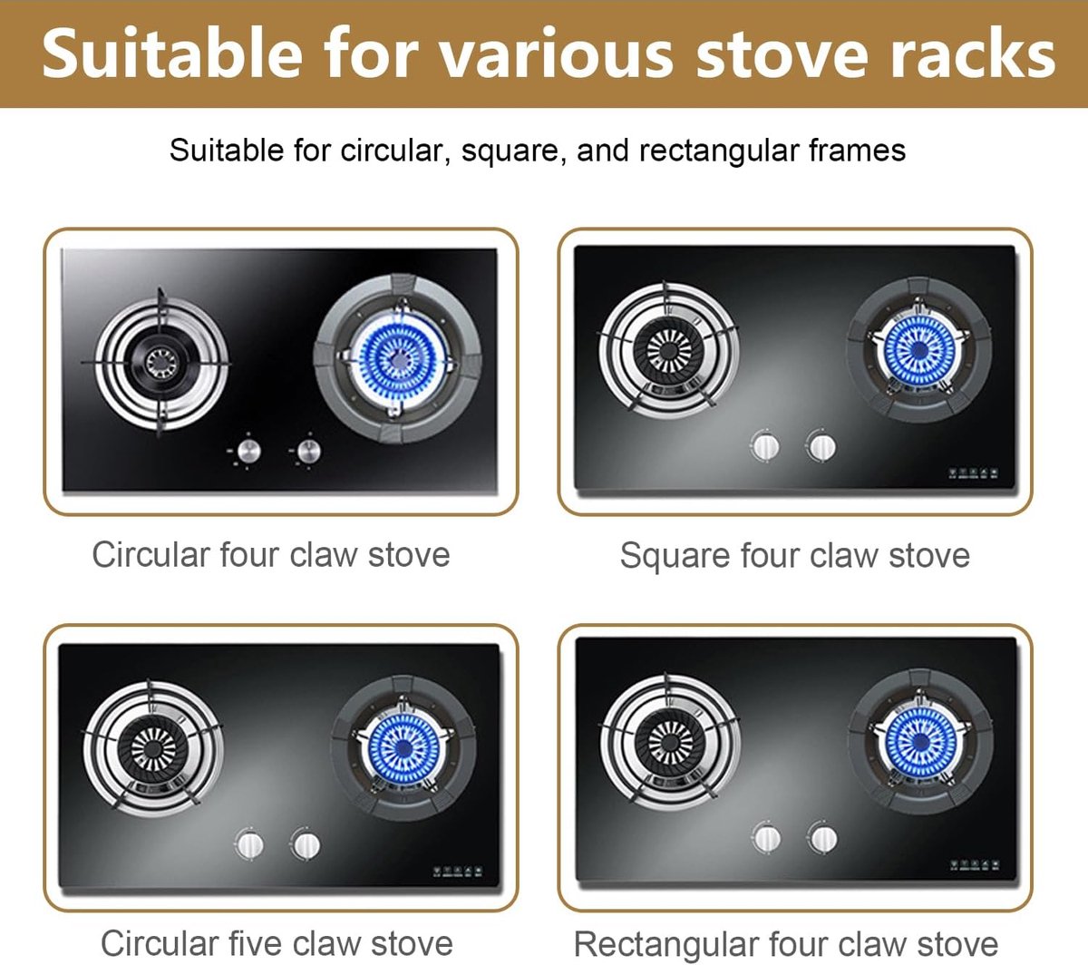 SOIMISS 2 Pièces Support Gazinière Fonte Antidérapant Porte