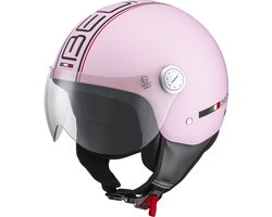 BEON Design Scooterhelm - Mat Roze - L - Jethelm met Vizier - Motorhelm - Geschikt voor Vespa, Scooter, Brommer, Motor en Snorfiets