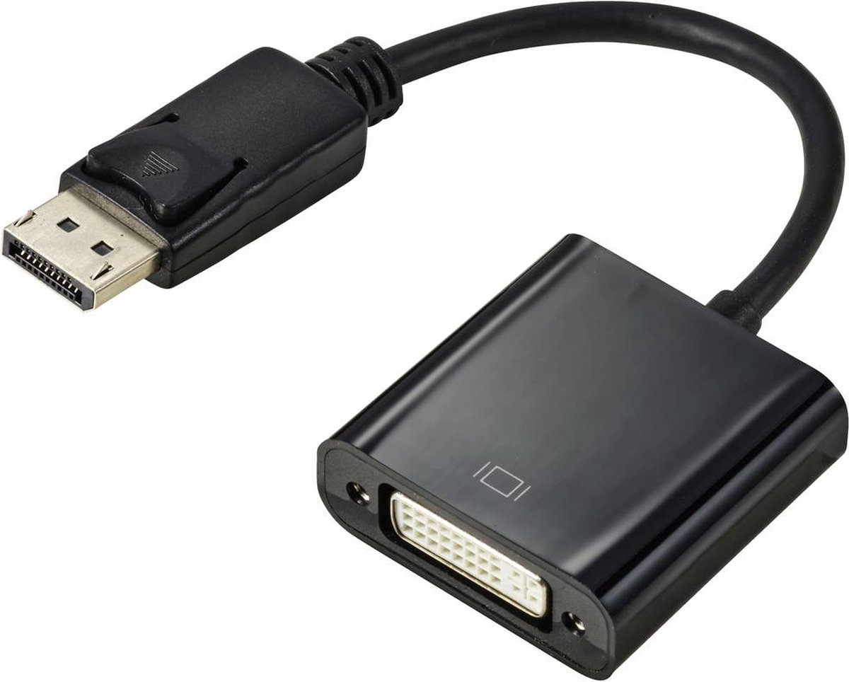 Renkforce RF-5771774 DisplayPort / DVI Adapter [1x DisplayPort stekker - 1x DVI-bus 24+5-polig] Zwart PVC-mantel 15 cm