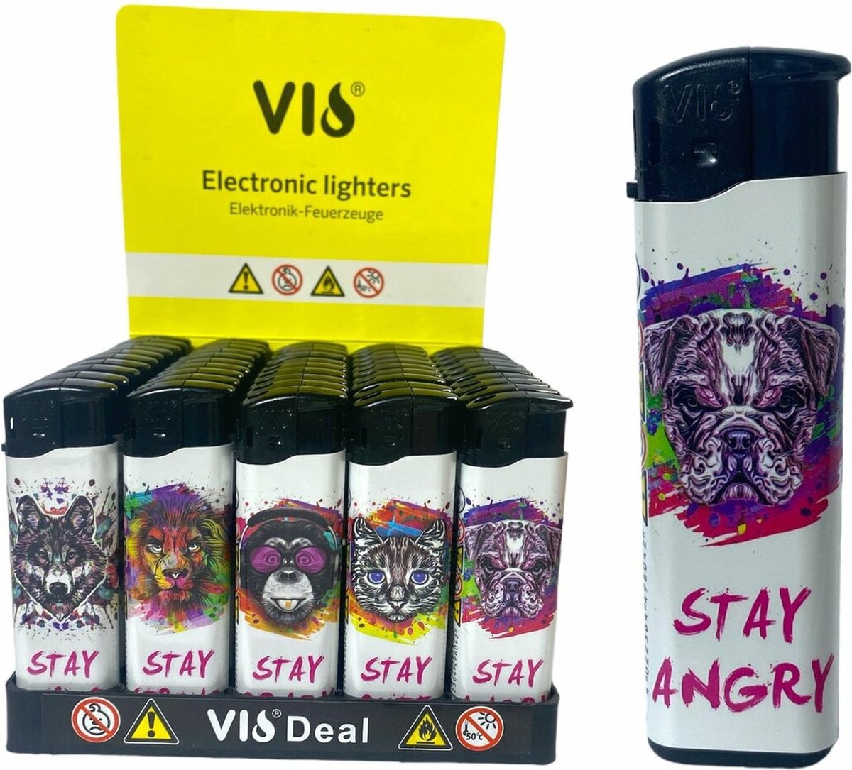 Goedkoopste Klik aanstekers 50 stuks in tray navulbaar- Unilite aansteker - VIO deal lighters