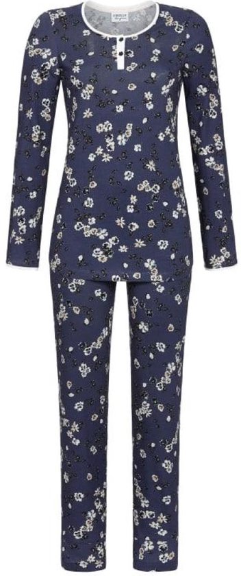 Speels bloemenpatroon pyjama blauw
