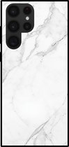 Smartphonica Telefoonhoesje voor Samsung Galaxy S23 Ultra met marmer opdruk - TPU backcover case marble design - Wit / Back Cover geschikt voor Samsung Galaxy S23 Ultra
