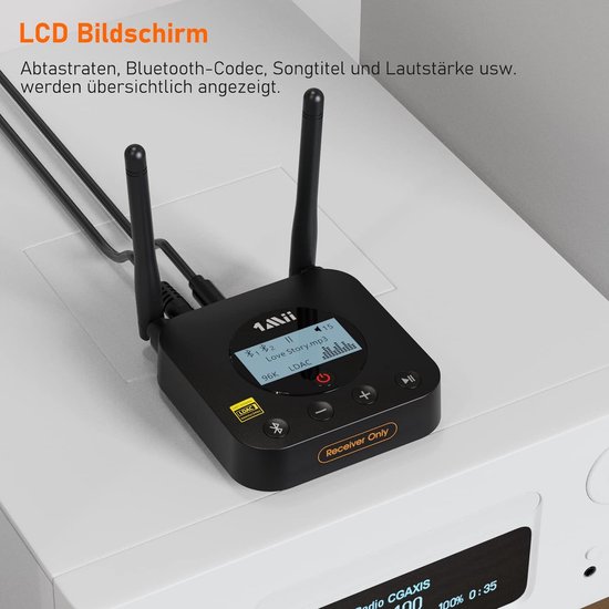 1Mii DS220 Récepteur Bluetooth Hi-Res Pour Stéréo Domestique Avec LDAC Adaptateur Audio Hifi Bluetooth 5 1 Avec Audiophile Dac Aptx Hd Recepteur Bluetooth Avec Affichage Oled Modeavis Fiche Techniq