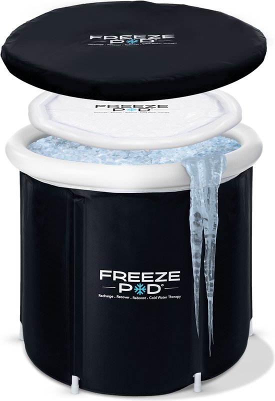 Freeze Pod IJsbad - Portable Ice Bath - Zitbad Dompelbad - IJs Zit Dompel Bad - Inklapbaar en met Hoes - Zwart