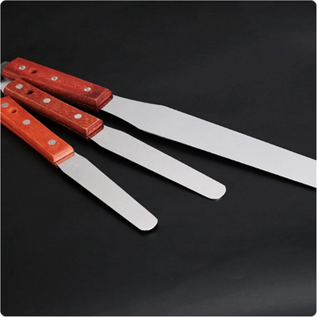 Unbranded Set van 3 verschillende maten PALETMESSEN: 4 5 en 6 inch Schildersmes Paletmes Verfspatel