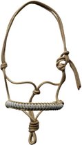 Touwhalster ‘zigzag’ Beige-Grijs maat Mini Shet | beige, licht, grijs, halster, touwproducten, paard