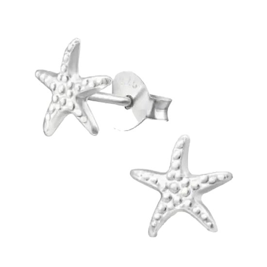 Aramat jewels ® - 925 sterling zilveren oorbellen zeester bewerkt
