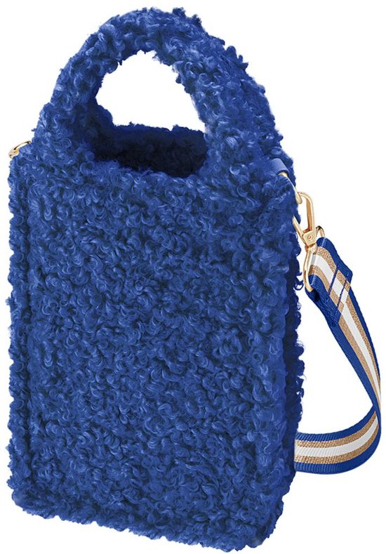 Luxe Teddy Tasje - Blauw - Schoudertas - Handtas - bagstrap - inclusief tassenriem