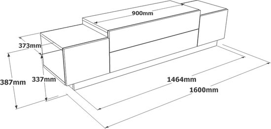 Emob- TV Meubel Modern TV-meubel | 100% Gemelamineerd Board | Brons - 160cm - Betonlook