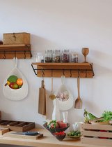 3 fruitmanden, hangende wandmand, opbergmanden, handgeweven katoenweefsel, voor aan de muur, hangmand, voor knoflook, fruit, groenten, wandplanten
