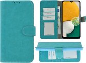 Geschikt voor Samsung Galaxy A05s Hoesje - Bookcase - A05s Hoesje - Pu Leder Wallet Book Case Turquoise Cover