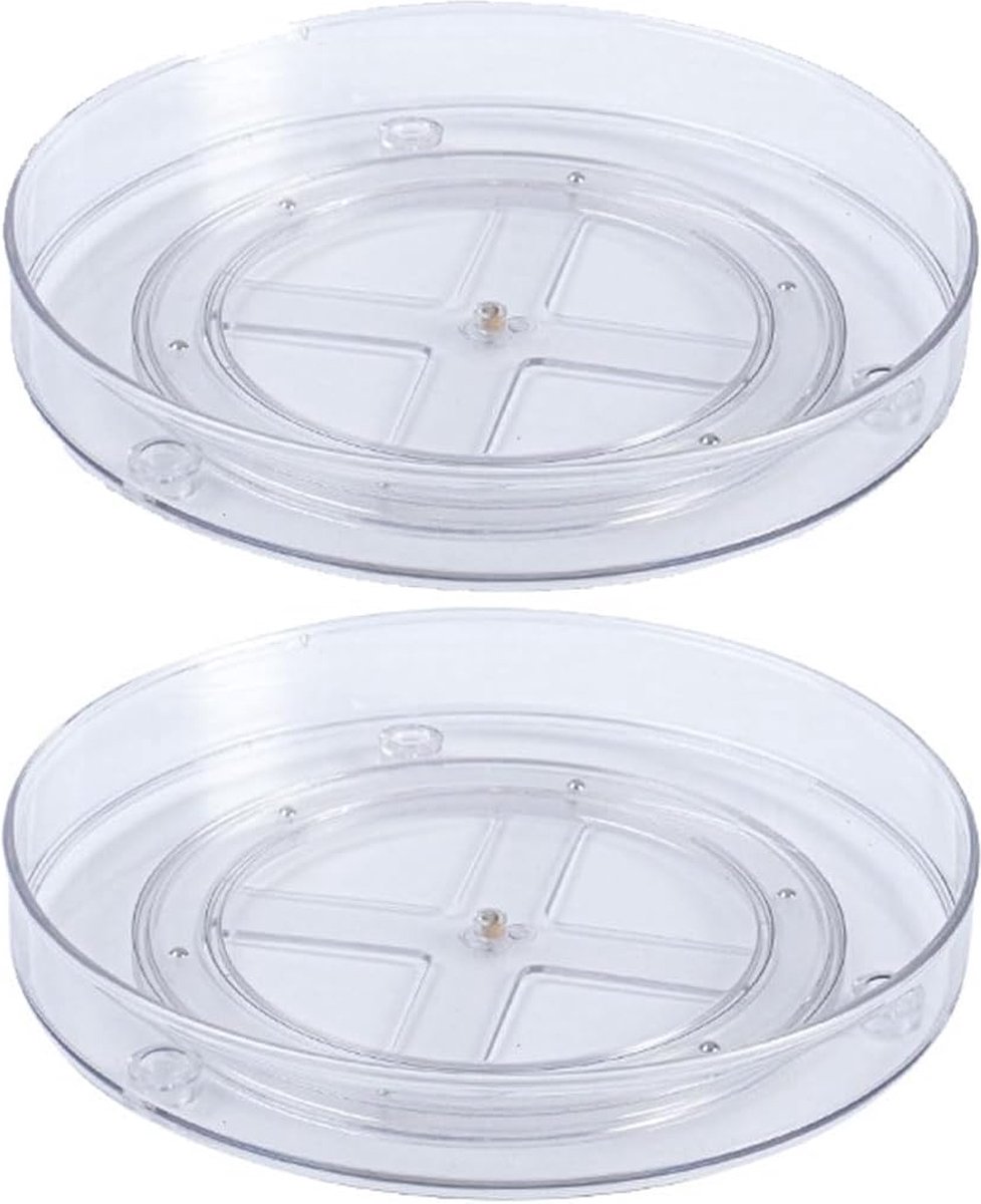 Draaitafel Kruidenrek Set Draaibare Organisator Keuken en Koelkast voor Kruiden, Yoghurt en Meer - Pak van 2,23,5 cm