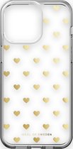 iDeal of Sweden Coque transparente iPhone 15 Pro Max Coeurs dorés